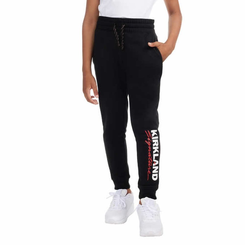 Kirkland Signature Black Youth Unisex Logo Joggers Size S